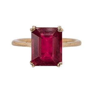 4.8ct Madagascar Ruby Ring in Solid 14K Yellow Gold